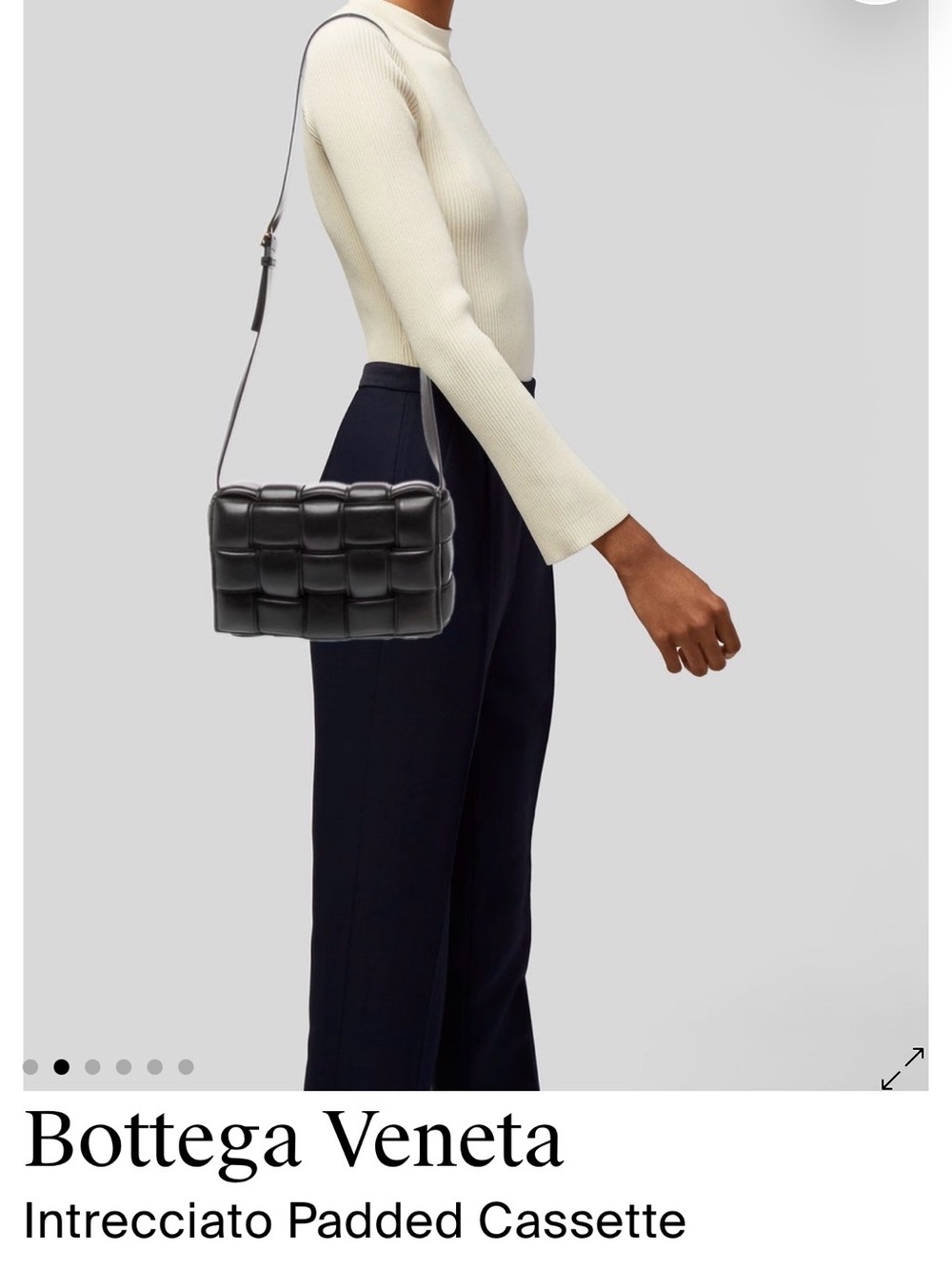 Bottega Venetia padded cassete Black Woven Crossbody Bag - Women with GHW